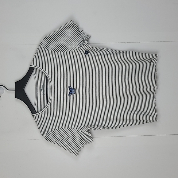 Hollister Tops - Hollister Nwot Must-Have Collection Striped Butterfly Lettuce Hem Top Size Small